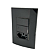 Conjunto Interruptor Duplo Simples + Tomada 10A Sleek Ebony Preto Margirius - Imagem 1