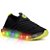 Tênis de Led Preto Verde Luzinha Infantil Casual BT1201 - Imagem 1