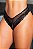 CALCINHA  SEXY COM ABERTURAS E DETALHE EM FITA NO BUMBUM PRETA - Imagem 1