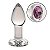 PLUG ANAL DE VIDRO COM PEDRA ROSA 8,7x3,4cm - Imagem 1
