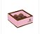 Caixa para 4 doces, borda moldura rosa com tampa em acetato CROMUS   -  10 unidades - Imagem 1