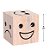Cubo Decorativo de Madeira 8 x 8cm com Rosto Smiles Emoticons Rústico - Imagem 1