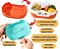 Marmita Infantil com duas divisórias- 1 colher  Adesivos Gatinho Com Travas BPA FREE - Imagem 7