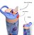 Garrafa Squeeze Canudo Embutido Infantil Plástico 450ml Sortidos com 2 pedras de gelo plastico - Imagem 1