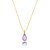 Colar Gota Cristal Fusion Ametista Dourado - Imagem 1