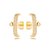 Ear Hook Coração Cravejado Dourado - Imagem 1