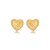 Brinco Coração Matelado Cravejado Dourado - Imagem 1