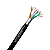 CABO DE SINAL PARA CFTV 500 METROS 4 PARES DUPLA CAPA BLINDADO PRETO DVBL2569 MEGATRON - Imagem 1