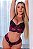 CROPPED EM RENDA E TULE COM 3 STRASS E CALCINHA TRABALHADA (BICOLOR) - Imagem 1