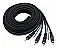 CABO 2X2RCA COM FIO TERRA GOLD GRANEL 5,00M  4mm USO AUTOMOTIVO CBRC0004 - Imagem 2