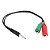 CABO ADAPTADOR DE AUDIO P3(M) X 2 P2(F) KNUP - KP-HM040 - Imagem 1