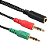 CABO ADAPTADOR DE AUDIO P3(F) X 2 P2(M) KNUP - KP-HM041 - Imagem 2