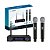 CONJUNTO COM 2 MICROFONES SEM FIO E 1 BASE RECEPTORA 100-220V DC 12V ON-MC809 - Imagem 1