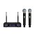 CONJUNTO COM 2 MICROFONES SEM FIO E 1 BASE RECEPTORA 100-220V DC 12V ON-MC809 - Imagem 2