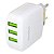 CARREGADOR DE TOMADA COM 3 SAIDAS USB DC5V, 3.1A MICRO USB V8 1 MT KD-557S - Imagem 2