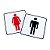 CONJUNTO DE 02 PLACAS INDICADORA DE BANHEIRO BOM-7552 - Imagem 1