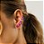 Brinco Ear Cuff Corações Graduados Safira Rosa Banhado a Ródio Branco - Imagem 2