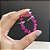 Brinco Ear Cuff Corações Graduados Safira Rosa Banhado a Ródio Branco - Imagem 3