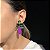 Brinco Luxo Ultraviolet Fusion Bicolor Turmalina e Esmeralda Banhado a Ouro - Imagem 2