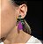 Brinco Luxo Ultraviolet Fusion Bicolor Turmalina e Esmeralda Banhado a Ouro - Imagem 4
