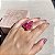 Anel Leaf Pink Fusion Banhado a Ouro - Imagem 3