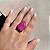 Anel Gota Pink Fusion Regulável Banhado a Ródio Branco - Imagem 1