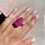 Anel Gota Pink Fusion Regulável Banhado a Ródio Branco - Imagem 3