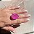 Anel Gota Pink Fusion Regulável Banhado a Ródio Branco - Imagem 5