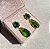 Brinco Bicolor Verde Oliva e Esmeralda Banhado a Ouro - Imagem 1
