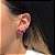 Brinco Ear Cuff Quatro Gotas Safira Rosa Banhado a Ródio Branco - Imagem 2