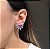 Brinco Ear Cuff Baguetes Safira Rosa Banhado a Ródio Branco - Imagem 2