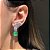 Conjunto Luxo Gravata e Ear Cuff Square Verde Limão Fusion Banhado a Ródio Branco - Imagem 6