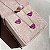 Conjunto Coração Safira Rosa Banhado Ródio Branco - Imagem 1
