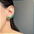 Brinco Ear Cuff Retângulos Esmeralda Fusion Banhado a Ródio Branco - Imagem 5