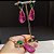 Conjunto Gota Bicolor Esmeralda e Pink Fusion Banhado a Ouro - Imagem 3