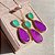 Conjunto Gota Bicolor Turmalina e Ultraviolet Fusion Banhado a Ouro - Imagem 1