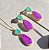 Conjunto Gota Bicolor Turmalina e Ultraviolet Fusion Banhado a Ouro - Imagem 5