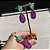 Conjunto Gota Bicolor Turmalina e Ultraviolet Fusion Banhado a Ouro - Imagem 3