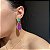 Conjunto Gota Bicolor Turmalina e Ultraviolet Fusion Banhado a Ouro - Imagem 6