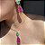 Conjunto Gota Bicolor Turmalina e Pink Fusion Banhado a Ouro - Imagem 2