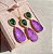 Conjunto Gota Bicolor Esmeralda e Ultraviolet Fusion Banhado a Ouro - Imagem 1