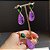Conjunto Gota Bicolor Esmeralda e Ultraviolet Fusion Banhado a Ouro - Imagem 3
