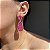 Conjunto Gota com Borda Cravejada Pink Fusion Banhado a Ouro - Imagem 5