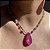 Conjunto Luxo Gota Bicolor Turmalina e Pink Fusion Banhado a Ródio Branco - Imagem 7