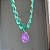 Conjunto Luxo Flor Bicolor Turmalina Leitosa e Ultraviolet Fusion Banhado a Ouro - Imagem 7