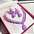 Conjunto Luxo Flor Ultraviolet Fusion Banhado a Ouro - Imagem 1