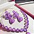Conjunto Luxo Flor Ultraviolet Fusion Banhado a Ouro - Imagem 6