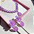 Conjunto Luxo Flor Ultraviolet Fusion Banhado a Ouro - Imagem 9