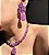 Conjunto Luxo Flor Ultraviolet Fusion Banhado a Ouro - Imagem 2