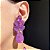 Conjunto Luxo Flor Ultraviolet Fusion Banhado a Ouro - Imagem 5